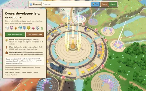 Screenshot of Gitemon