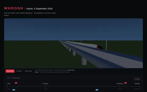 Screenshot of Whoosh, Kamis Kemarin